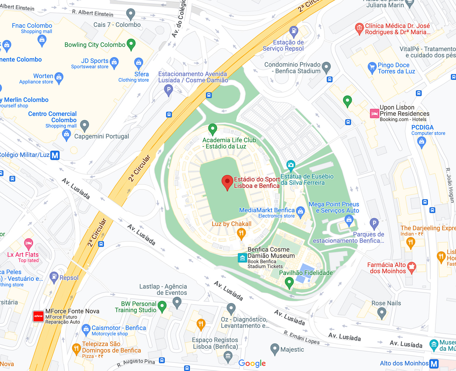 Benfica Stadium Location | Getting There Via Bus, Train, Tube & More